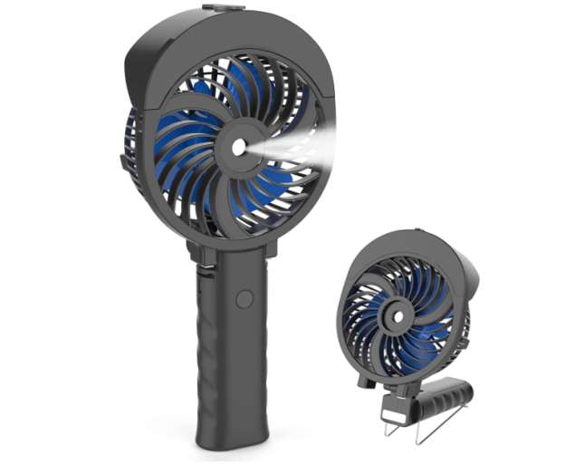 Black handheld fan