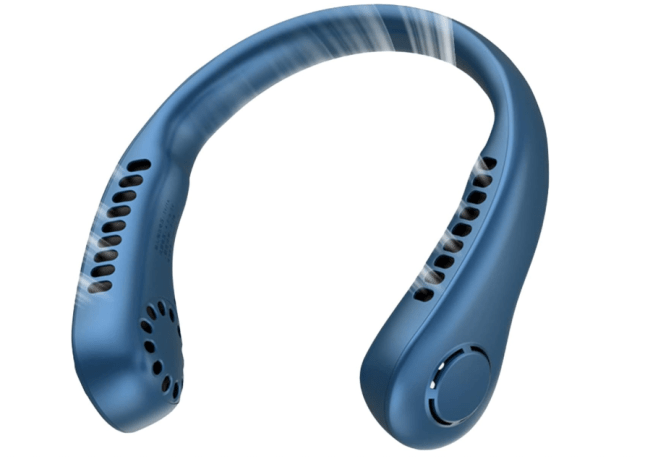 Blue fan to wear around your neck