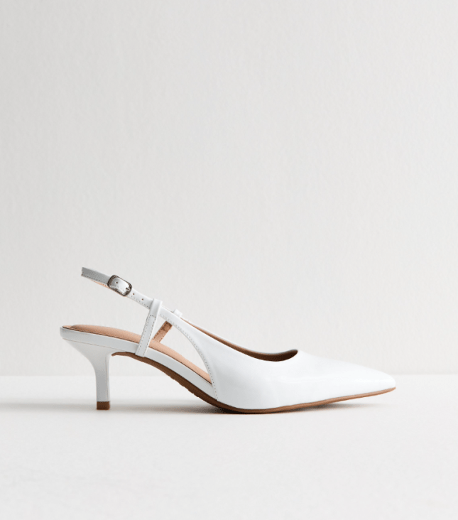 White slingback heels