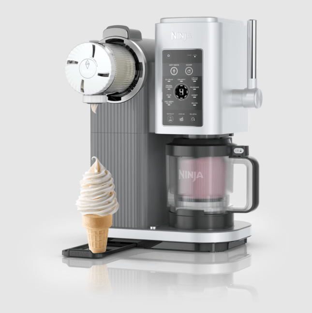 Silver ice cream machine