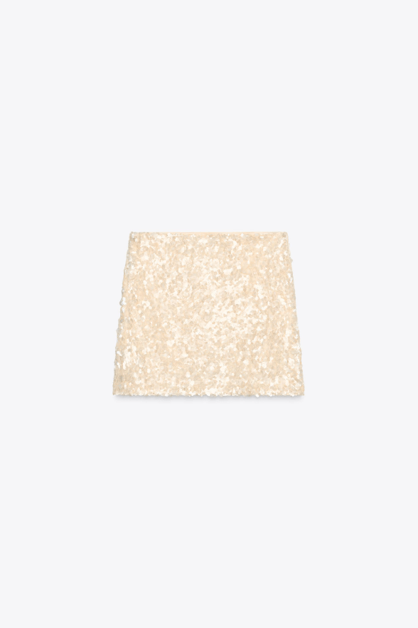 Beige sequin skirt