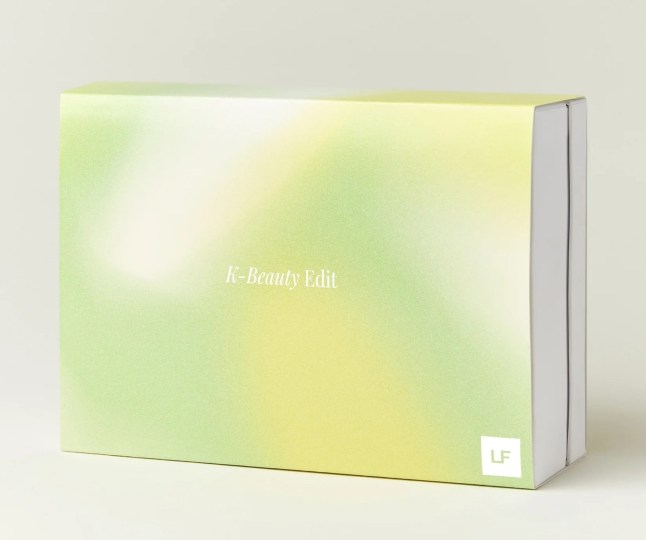 The LOOKFANTASTIC K-Beauty Edit box, which is patterned green